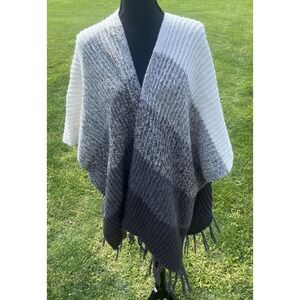 American‎ Eagle OS Sweater Open Front Cardigan Fringe Ends Short Sleeve